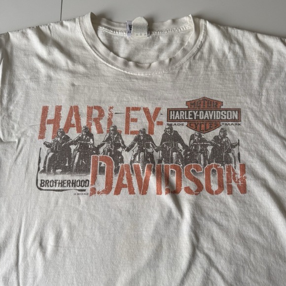 Harley-Davidson Brotherhood Motorcycles T Shirt 2X Vintage Distressed Y2K - Picture 2 of 8